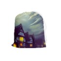 Village Moon Cloudy Historical Tudor Architecture Houses Town Night Windows City Drawstring Pouch (Large) View1