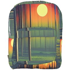 Outdoors Night Moon Full Moon Trees Setting Scene Forest Woods Light Moonlight Nature Wilderness Lan Full Print Backpack by Posterlux