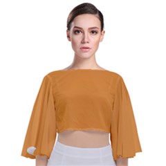 Marigold Tie Back Butterfly Sleeve Chiffon Top by retrotoomoderndesigns