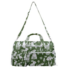 Easter Bunny Pattern Sports Gym Duffle Bag With Shoe Compartment by Valentinaart