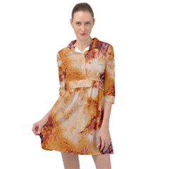 Burnt Paper Texture Print Design Mini Skater Shirt Dress by dflcprintsclothing