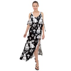 Easter Bunny Pattern Maxi Chiffon Cover Up Dress by Valentinaart