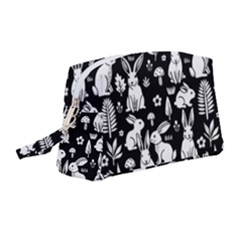 Easter Bunny Pattern Wristlet Pouch Bag (medium) by Valentinaart