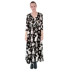 Easter Bunny Pattern Button Up Maxi Dress by Valentinaart
