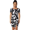 Easter bunny pattern Fitted Knot Split End Bodycon Dress View1