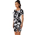 Easter bunny pattern Fitted Knot Split End Bodycon Dress View2