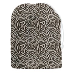 Brown Beige Snake Pattern Drawstring Pouch (3xl) by DinkovaArt