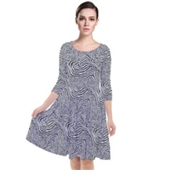 Dark Grey Snake Quarter Sleeve Waist Band Dress by DinkovaArt