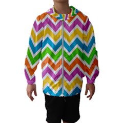 Chevron Pattern Design Texture Kids  Hooded Windbreaker by Anend