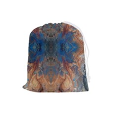 Pour Repeats Drawstring Pouch (large) by kaleidomarblingart