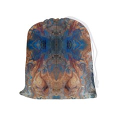 Pour Repeats Drawstring Pouch (xl) by kaleidomarblingart