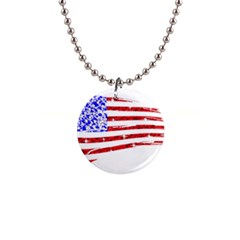 Sparkling American Flag Mini Button Necklace by artattack4all