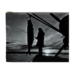 Vintage Usa  Alaska Float Plane Fishing 1970 Extra Large Makeup Purse by Vintagephotos