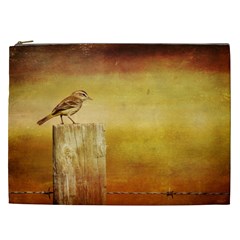 Bird On A Fence Cosmetic Bag (xxl) by heathergreen
