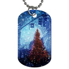 Elegant Winter Snow Flakes Gate Of Victory Paris France Dog Tag (two-sided)  by chicelegantboutique