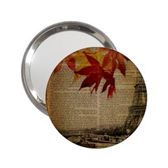 Elegant Fall Autumn Leaves Vintage Paris Eiffel Tower Landscape Handbag Mirror (2 25 ) by chicelegantboutique