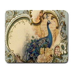 Victorian Swirls Peacock Floral Paris Decor Large Mouse Pad (rectangle) by chicelegantboutique