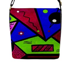 Modern Art Flap Closure Messenger Bag (large) by Siebenhuehner