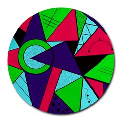 Modern Art 8  Mouse Pad (round) by Siebenhuehner