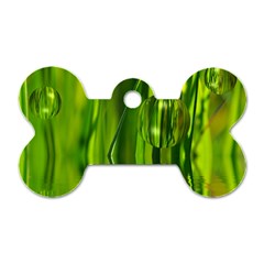 Green Bubbles  Dog Tag Bone (one Sided) by Siebenhuehner