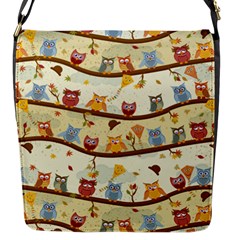 Autumn Owls Flap Closure Messenger Bag (small) by Ancello