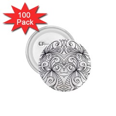 Drawing Floral Doodle 1 1 75  Button (100 Pack) by MedusArt