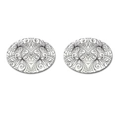 Drawing Floral Doodle 1 Cufflinks (oval) by MedusArt