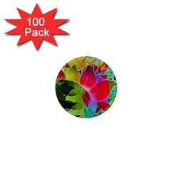 Floral Abstract 1 1  Mini Button Magnet (100 Pack) by MedusArt