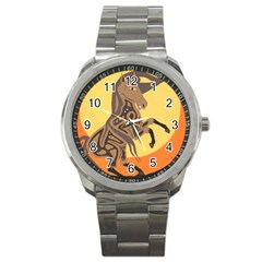 Embracing The Moon Sport Metal Watch by twoaboriginalart