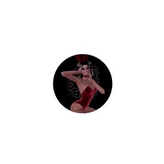 Miss Bunny In Red Lingerie 1  Mini Button Magnet by goldenjackal