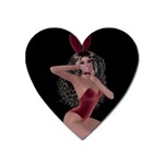 Miss Bunny In Red Lingerie Magnet (Heart) Front