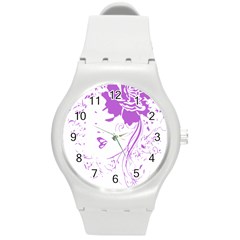 Purple Woman Of Chronic Pain Plastic Sport Watch (medium) by FunWithFibro
