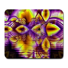 Golden Violet Crystal Palace, Abstract Cosmic Explosion Large Mouse Pad (rectangle) by DianeClancy