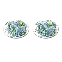 Peaceful Flower Garden 2 Cufflinks (oval) by Zandiepants