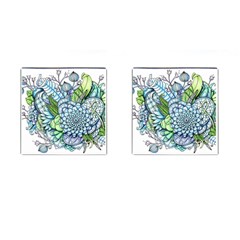 Peaceful Flower Garden 2 Cufflinks (square) by Zandiepants