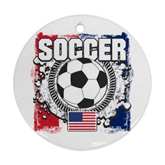 Soccer United States Of America Ornament (round) by MegaSportsFan