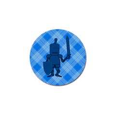 Blue Knight On Plaid Golf Ball Marker by StuffOrSomething