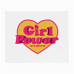 Girl Power Heart Shaped Typographic Design Quote Glasses Cloth (small, Two Sided) by dflcprints