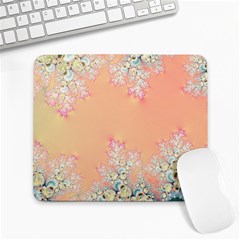 Peach Spring Frost On Flowers Fractal Large Mouse Pad (rectangle) by Artist4God