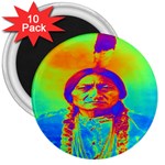 Sitting Bull 3  Button Magnet (10 pack) Front