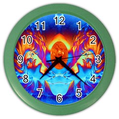 Escape From The Sun Wall Clock (color) by icarusismartdesigns