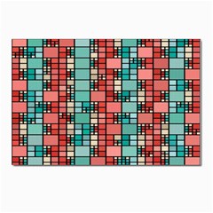 Red And Green Squares Postcards 5  X 7  (pkg Of 10) by LalyLauraFLM