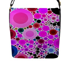 Bubble Gum Polkadot  Flap Closure Messenger Bag (large) by OCDesignss