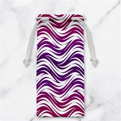 Purple Waves Pattern Jewelry Bag by LalyLauraFLM