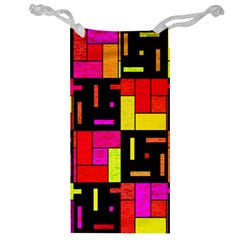 Squares And Rectangles Jewelry Bag by LalyLauraFLM