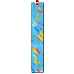 Colorful shapes on a blue background Large Book Mark Front