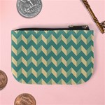 Mint Modern Retro Chevron Patchwork Pattern Coin Change Purse Back