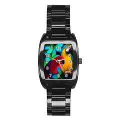 Two Friends Stainless Steel Barrel Watch by JulianneOsoskeFeathers