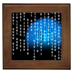 Binary Rain Framed Ceramic Tile by StuffOrSomething