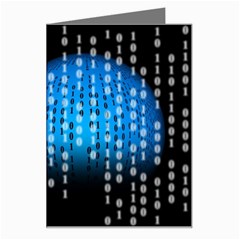 Binary Rain Greeting Card by StuffOrSomething